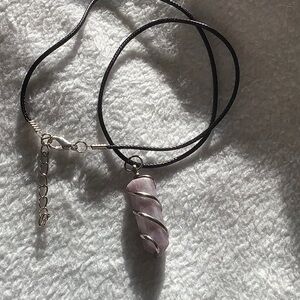 Purple and Silver Necklace with Elegant Pendant